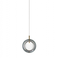 lens single pendant clear / brushed gold